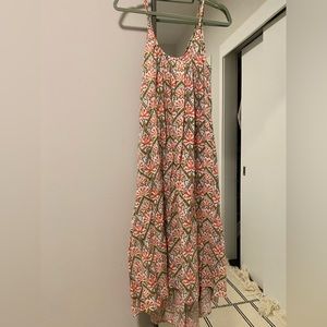 Madewell pink patterned maxi cover up dress
